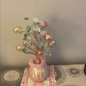Vintage Fiber Optic Easter Egg Ornament Tree 11”